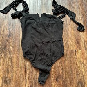 Large Free People Lola Bodysuit Black Intimately Free People NWT